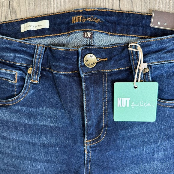 Kut From the Kloth Toothpick Skinny Jeans Women’s Size 10 Petite Dark Wash - Picture 2 of 11